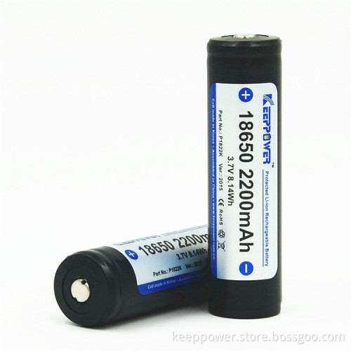 P1822K KeepPower batteries rechargeable li-ion 2200mah 18650 battery